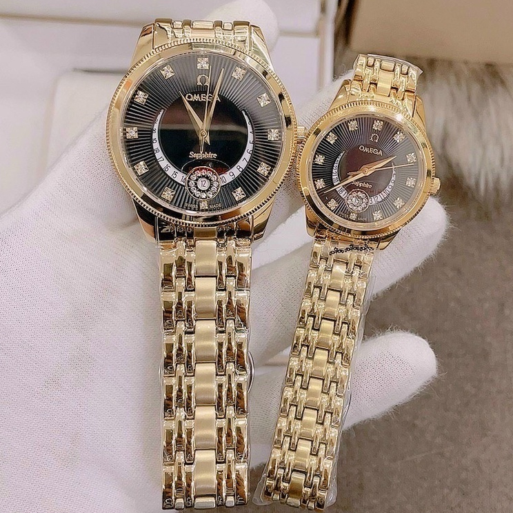 Đồng Hồ Cặp Đôi 0mega Sapphire OM042 Mặt Trăng khuyết Máy Pin Nhật Chống Xước Tuyệt Đối BẢO HÀNH 12 THÁNG