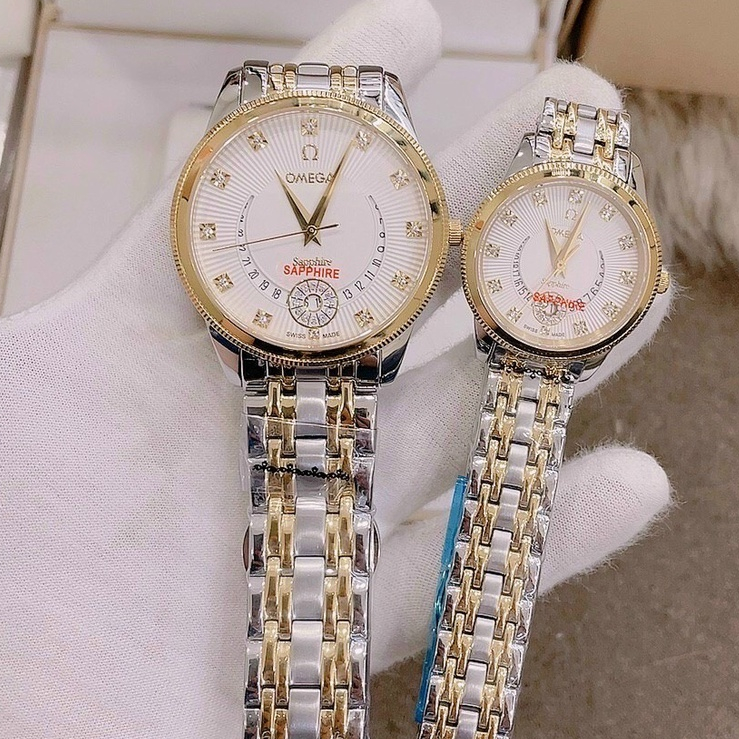 Đồng Hồ Cặp Đôi 0mega Sapphire OM042 Mặt Trăng khuyết Máy Pin Nhật Chống Xước Tuyệt Đối BẢO HÀNH 12 THÁNG