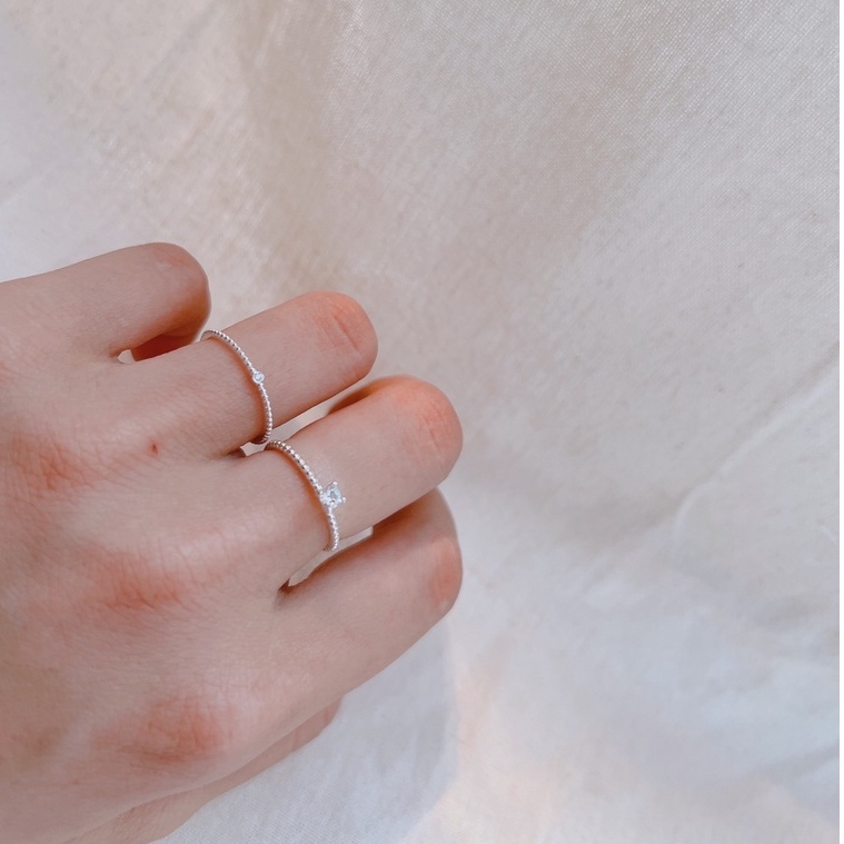 Nhẫn bạc nữ Phuc Minh Jewelry đính đá nhỏ đơn giản xinh xắn