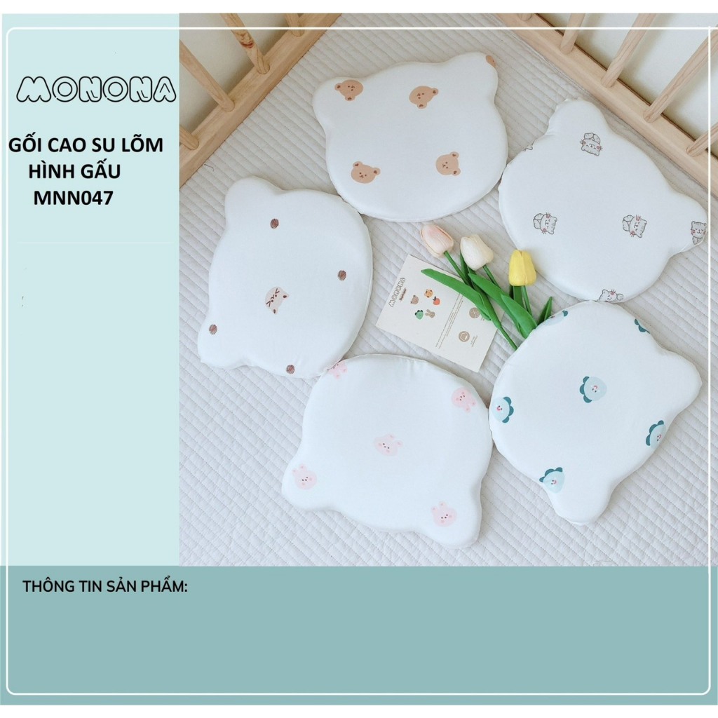 Gối Cao Su Non Chống Bẹp Đầu MONONA Cho Bé Sơ Sinh