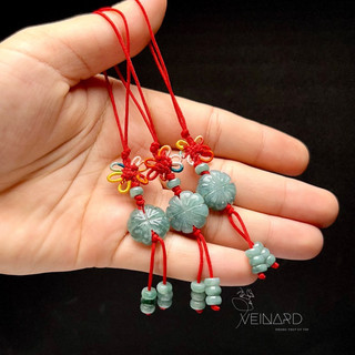 Móc khoá cỏ bốn lá lam ngoc