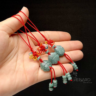 móc khoá cỏ bốn lá lam ngoc