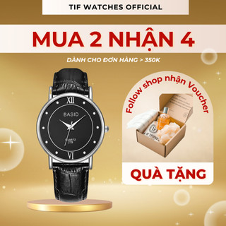 Đồng Hồ Đôi Nam Nữ BASID ĐÁ Tif Watches Thiết Kế Tinh Tế Sang Trọng Hợp Tặng Quà