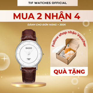 Đồng Hồ Nam Nữ BASID ĐÁ Tif Watches Dây Da Cá Sấu Dày Dặn Chống Nước Tốt