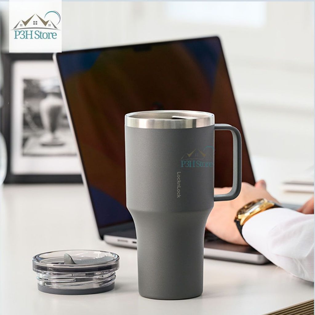 Ly giữ nhiệt LocknLock Metro King Tumbler 820ml dung tích lớn có quai cầm LHC4326 P3HStore
