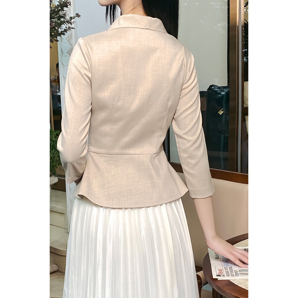 Áo kiểu nữ dáng peplum tay lỡ LAMER O61H24Q004