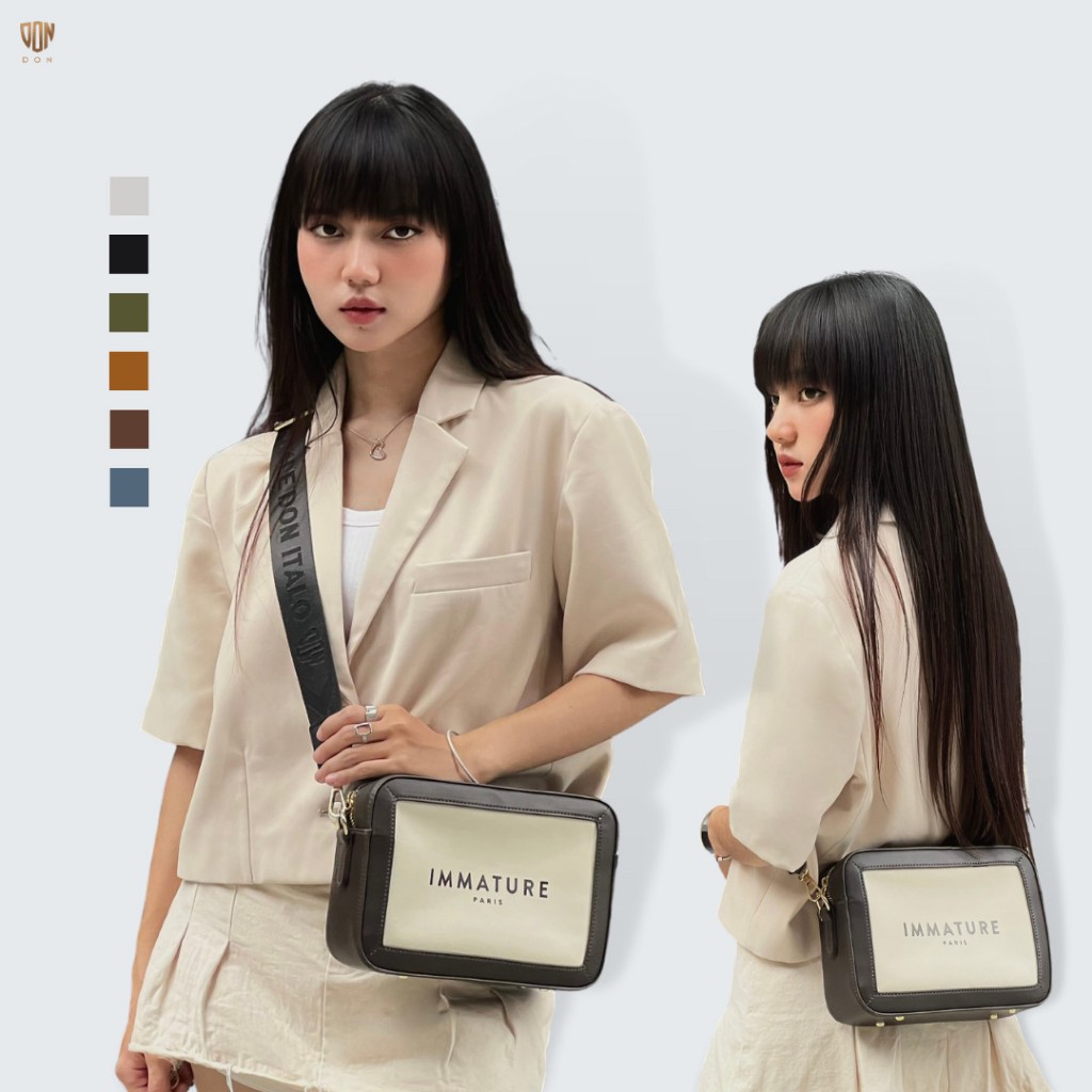Túi Đeo Chéo Nam Nữ Unisex IMMATURE Thương Hiệu DON ITALO Túi Hộp Đeo Chéo Da Túi Hàng Hiệu Thiết Kế Cao Cấp IMMATURE