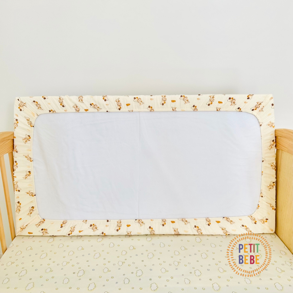 Ga bọc nệm cũi 70x130cm cho bé PETIT BEBE muslin bo chun