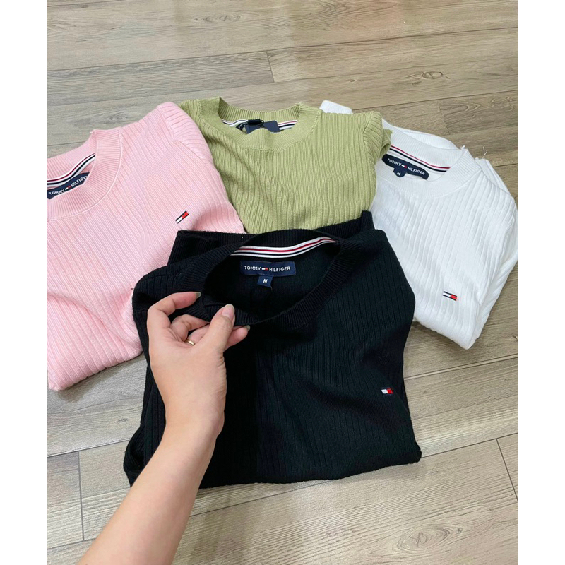 Áo len dệt kim thêu logo TM