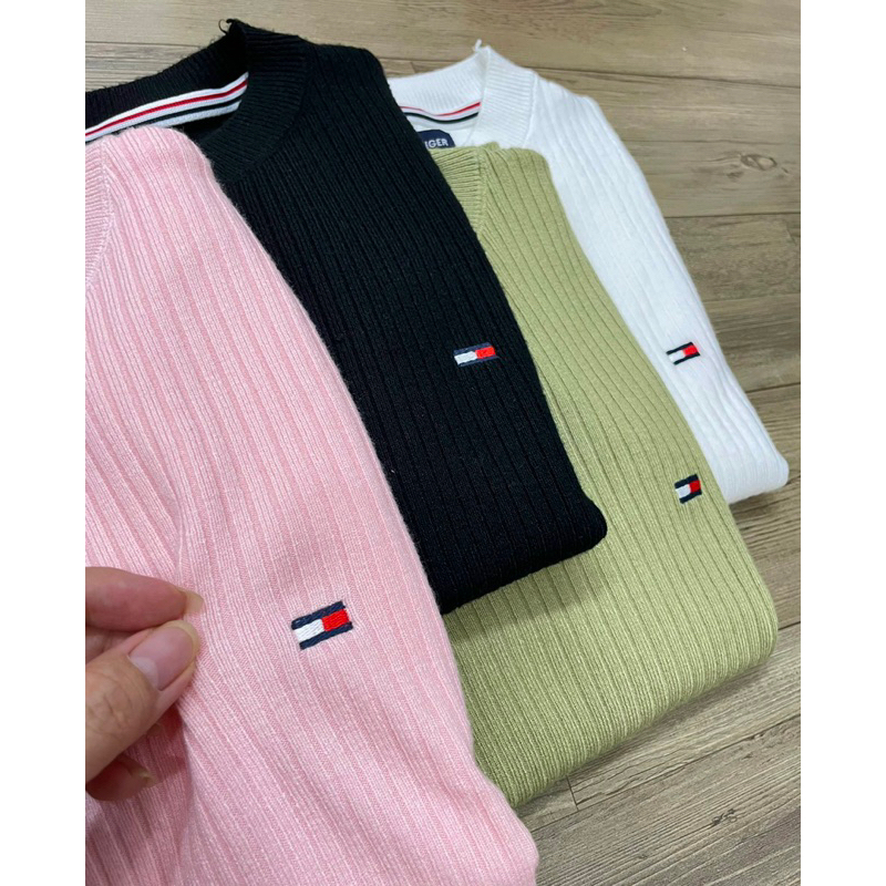 Áo len dệt kim thêu logo TM