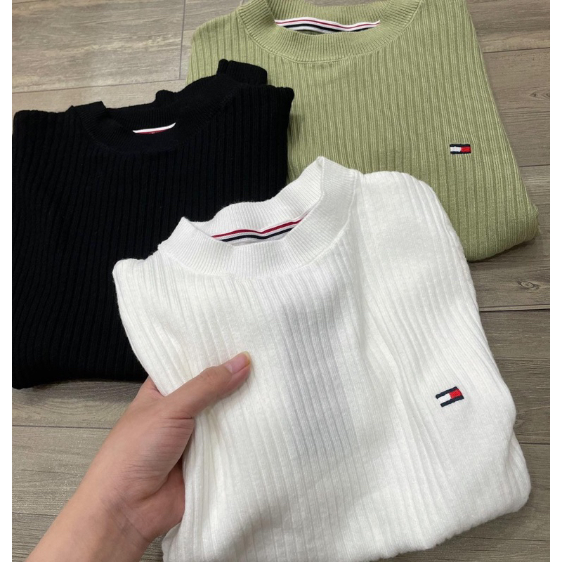 Áo len dệt kim thêu logo TM