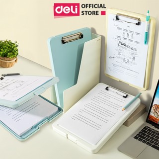  Bìa trình ký nhựa A4 Deli Bìa kẹp nhựa giấy tài liệu kẹp hồ sơ A4 một mặt màu pastel học sinh văn phòng mở được 