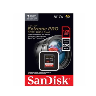 Thẻ nhớ Máy Ảnh SDXC SanDisk Extreme Pro U3 V30 1133x 128GB đọc 200MB/s ghi 90MB/s (Đen)