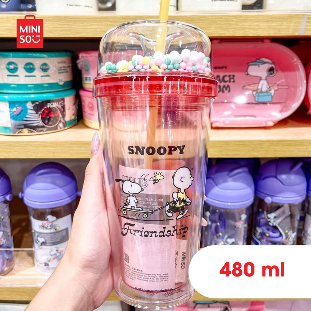 Ly 2 lớp Snoopy Summer Travel 480ml