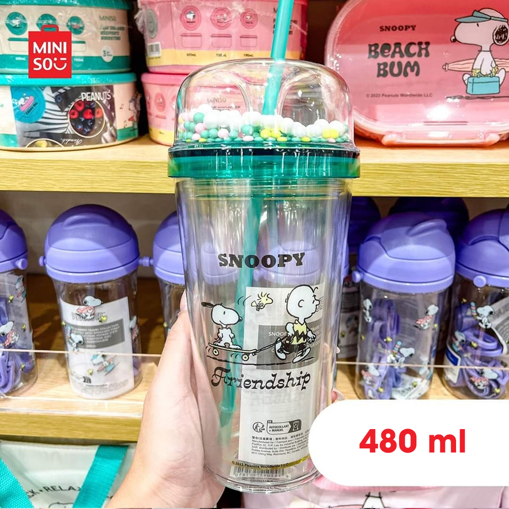 Ly 2 lớp Snoopy Summer Travel 480ml