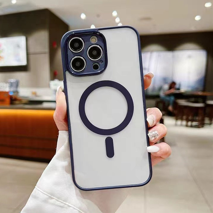 Ốp điện thoại dẻo trong suốt viền màu bảo vệ camera KOLEAD P56 chống sốc từ tính cho lphone 11 12 13 14 15 Pro Promax | BigBuy360 - bigbuy360.vn