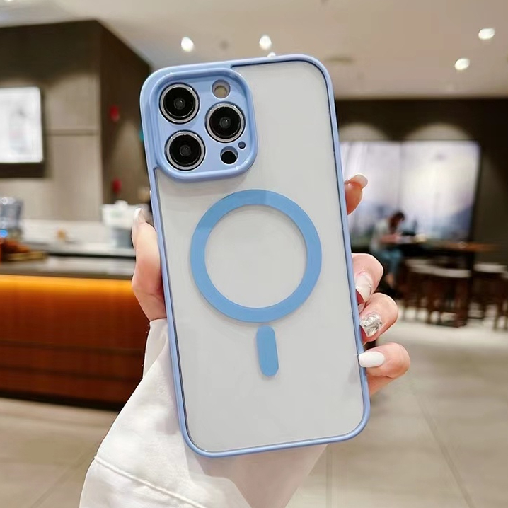 Ốp điện thoại dẻo trong suốt viền màu bảo vệ camera KOLEAD P56 chống sốc từ tính cho lphone 11 12 13 14 15 Pro Promax | BigBuy360 - bigbuy360.vn