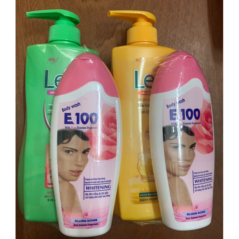 Dầu gội mềm mượt tóc Lexi tặng kèm sữa tắm hoa hồng E100