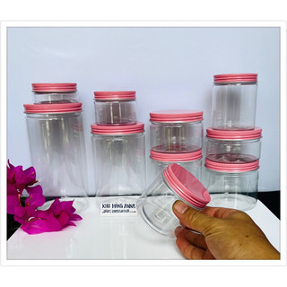 HỦ PET, HỘP NHỰA TRONG SUỐT NẮP HỒNG / NHÔM VÀNG BẠC 1 kí / nửa kí 500gr 300gr 250g 200g 100g CHIẾT MỸ PHẨM