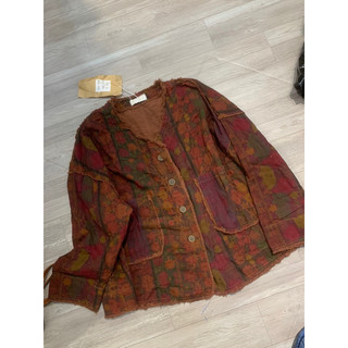 Áo khoác linen thổ cẩm