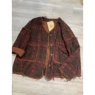 Áo khoác linen thổ cẩm