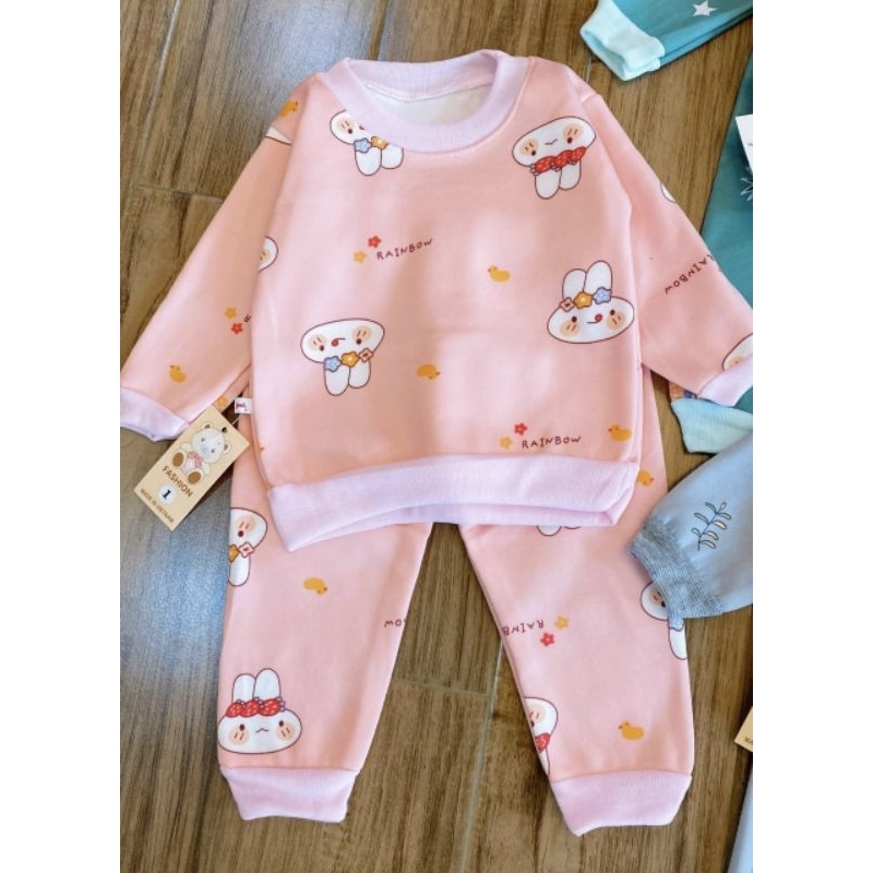 Bộ nỉ cho bé/ bộ nỉ bông dài tay cho bé - PANDAKIDS