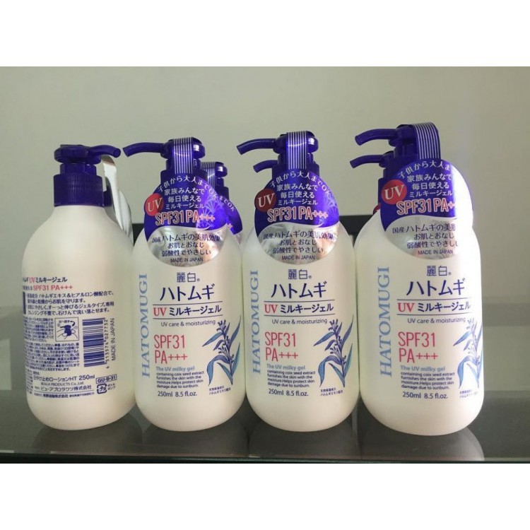 Sữa Dưỡng Thể Hatomugi Chống Nắng, Nâng Tone SPF31+ 250ml - Umiko Beauty
