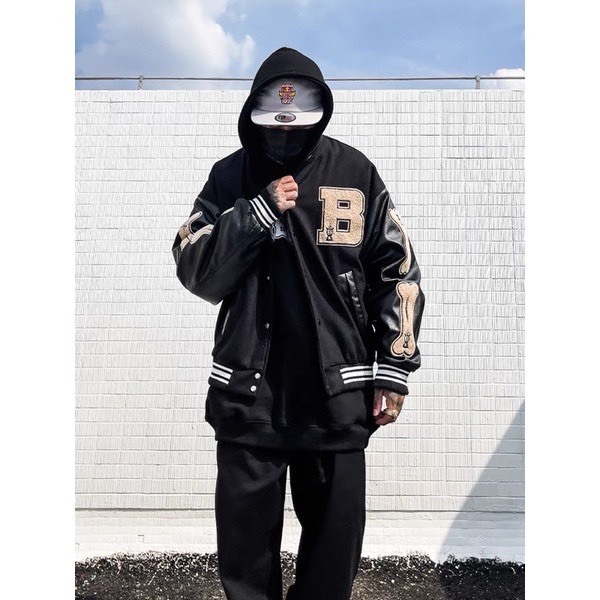 Áo khoác bomber logo thêu chữ B chất liệu nỉ cao cấp fom đẹp 2023