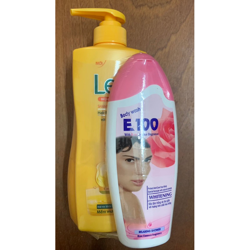 Dầu gội mềm mượt tóc Lexi tặng kèm sữa tắm hoa hồng E100