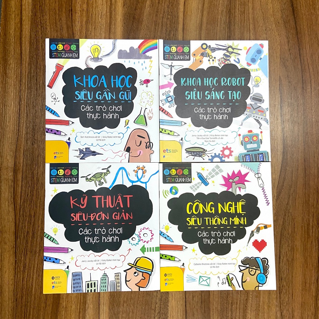 Combo Sách Stem Quanh Em: Kỹ Thuật Siêu Đơn Giản,Công Nghệ Siêu Thông Minh, Khoa Học RoBot Siêu Sáng Tạo, Khoa Học