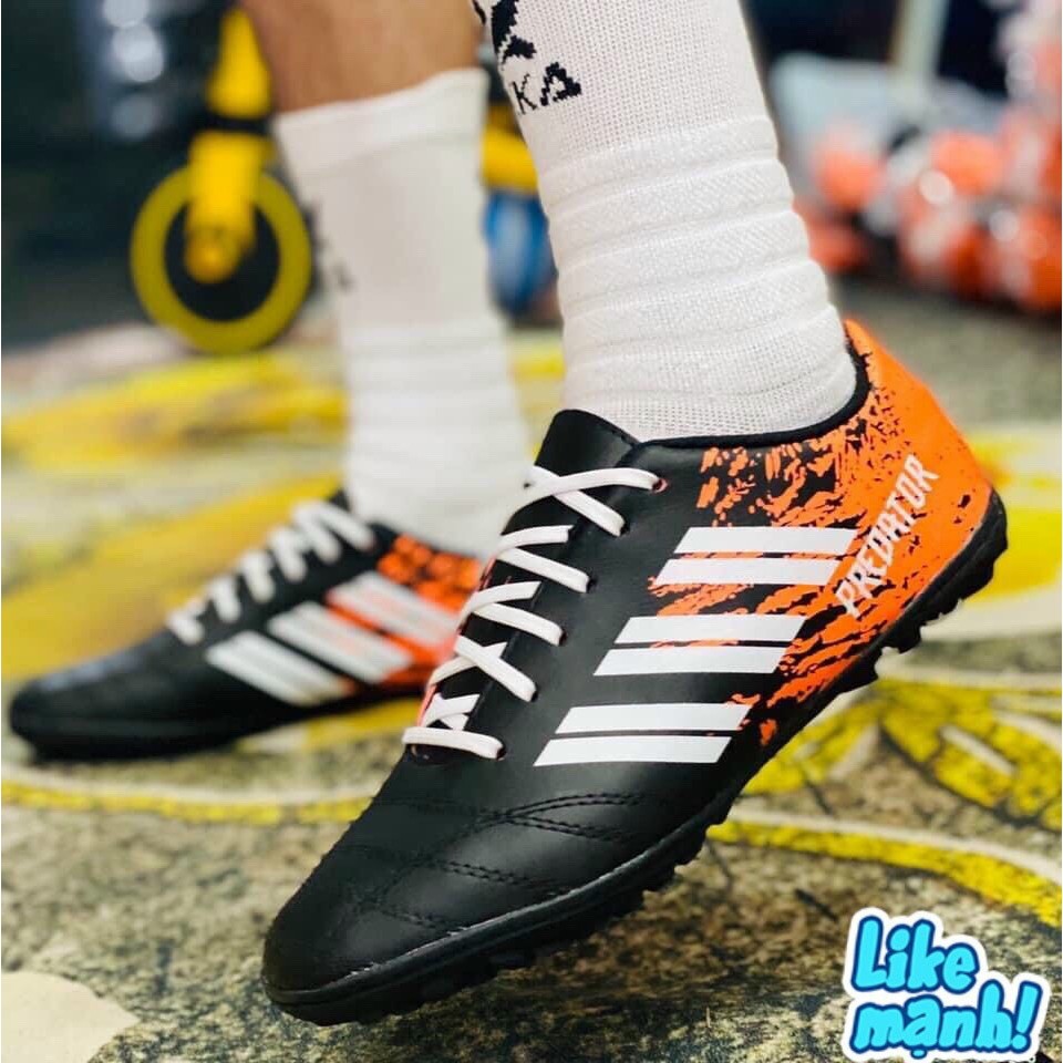 GIÀY ĐÁ BÓNG SÂN CỎ NHÂN TẠO 3 SỌC PREDATOR CAO SU KHÂU FULL