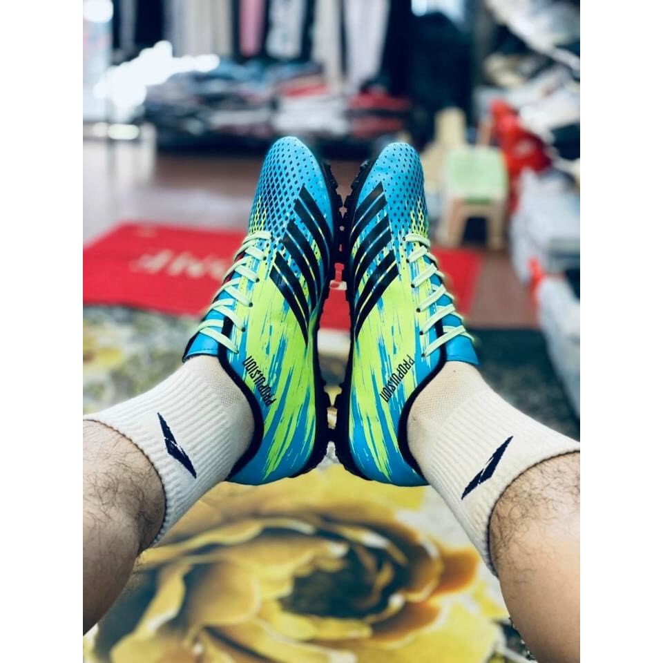 GIÀY ĐÁ BÓNG SÂN CỎ NHÂN TẠO 3 SỌC PREDATOR CAO SU KHÂU FULL