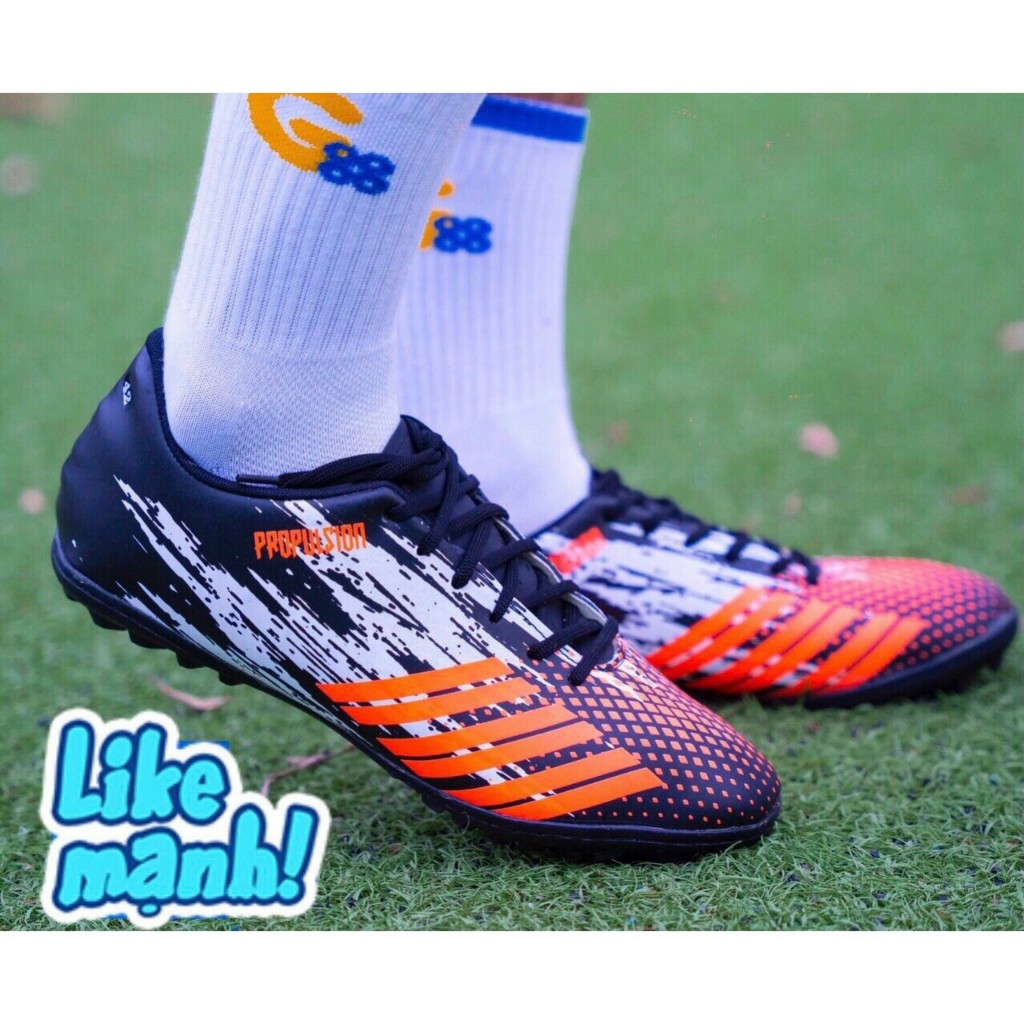 GIÀY ĐÁ BÓNG SÂN CỎ NHÂN TẠO 3 SỌC PREDATOR CAO SU KHÂU FULL