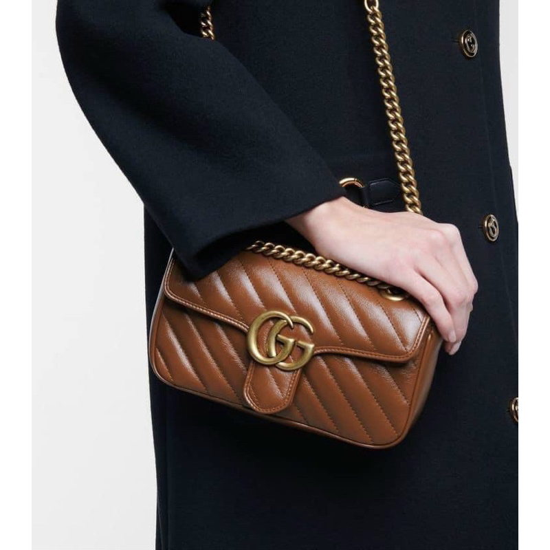 Túi GC Marmont Nâu SPSL Fullbox 2 Box Nam Châm Seal