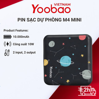 Pin sạc dự phòng Yoobao M4 mini 10000mAh Pin Li-Polymer 2 đầu vào 2 đầu ra cho điện thoại máy tính bảng.... - Chính Hãng