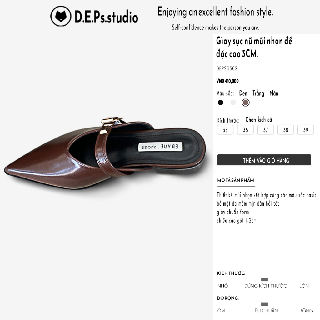 Gìay sục nữ mũi nhọn đế đặc cao 3CM 2023 Mã GS02 da bóng lì cao cấp.