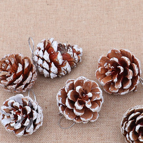 Combo 12 quả thông trang trí giáng sinh loại tự nhiên/vàng/bạc - VUABAOBI, phụ kiện trang trí noel