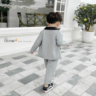 SET VEST CÔNG TỬ CỔ SAM CHO BÉ