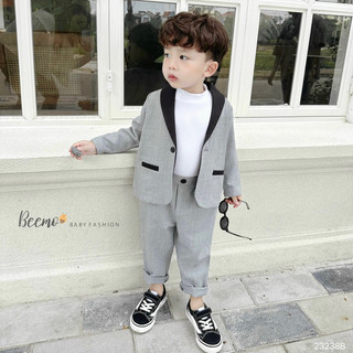 SET VEST CÔNG TỬ CỔ SAM CHO BÉ