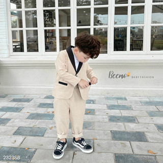 SET VEST CÔNG TỬ CỔ SAM CHO BÉ