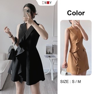 Đầm xòe chữ a viền bèo envy d274