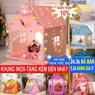 [⭐LỀU KHUNG INOX⭐TẶNG KÈM ĐÈN NHÁY🎇] Lều cho bé, Lều công chúa lều hoàng tử - Hàng loại 1