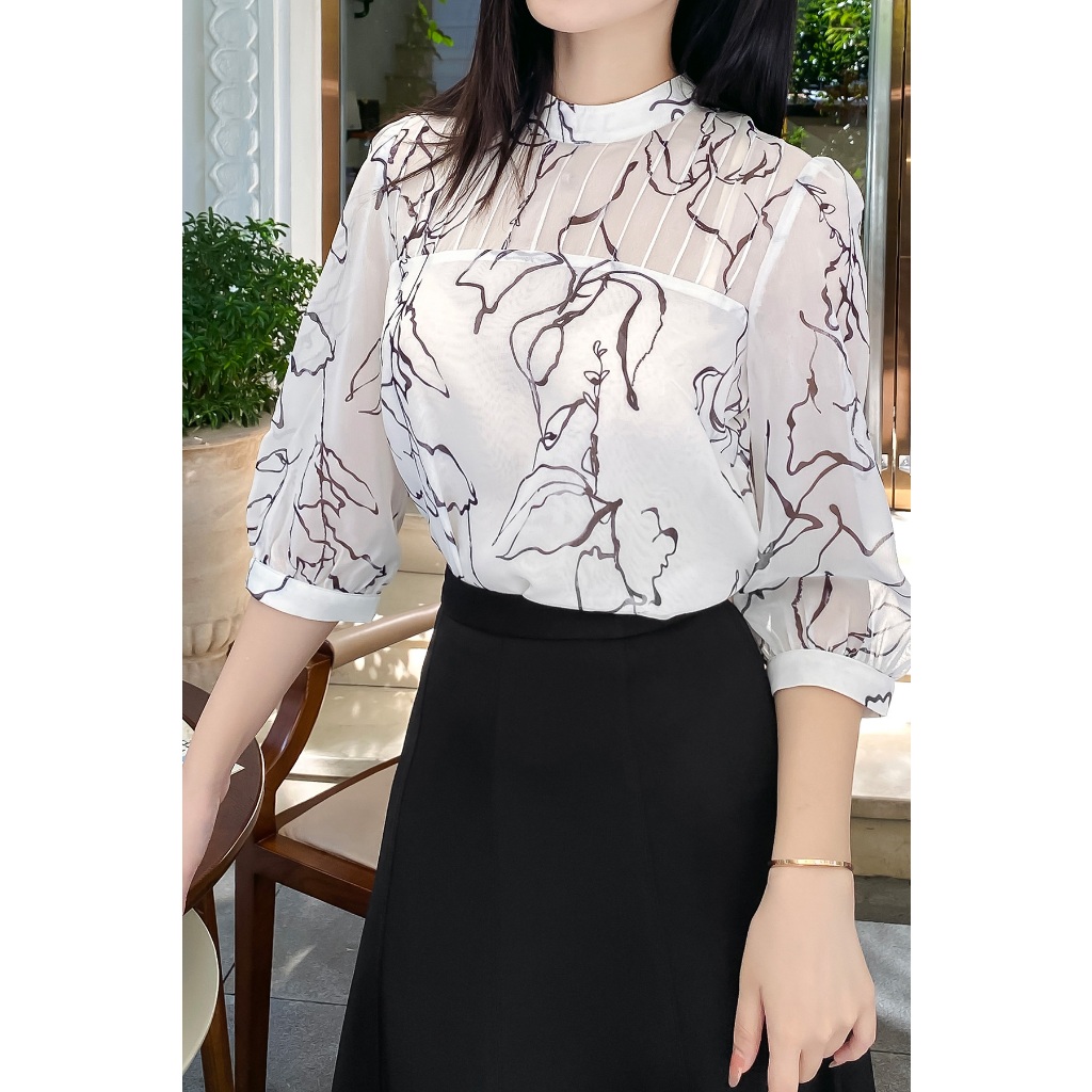 Chân váy nữ dáng xòe bổ mảnh mí gân LAMER O62L24Q002