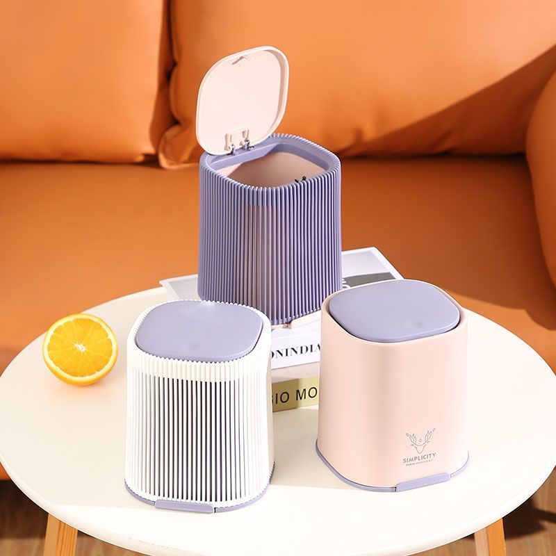 Thùng Rác Mini Để Bàn Decor trang trí/Thùng Rác Lật, hũ đựng bút