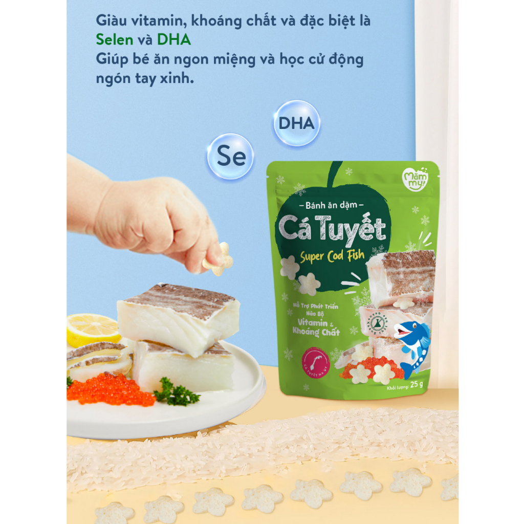 Bánh ăn dặm Mămmy giàu chất xơ, vitamin và khoáng chất, hình que ngắn - 25 gram