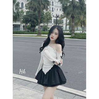 Sét áo lệch vai + cv xoè bigsize 55kg-90kg