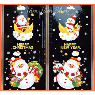 [Nhiều mẫu] Decal Noel 2024 dán kính hít tĩnh điện (không keo)