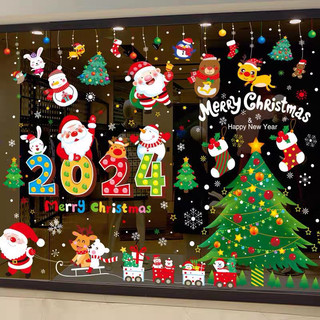 [Nhiều mẫu] Decal Noel 2024 dán kính hít tĩnh điện (không keo)