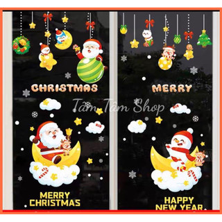 [Nhiều mẫu] Decal Noel 2024 dán kính hít tĩnh điện (không keo)