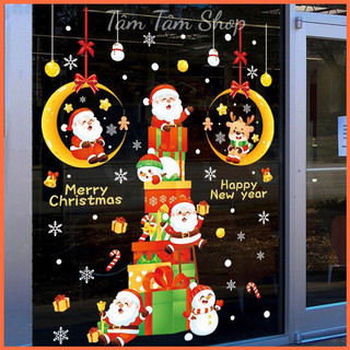 [Nhiều mẫu] Decal Noel 2024 dán kính hít tĩnh điện (không keo)